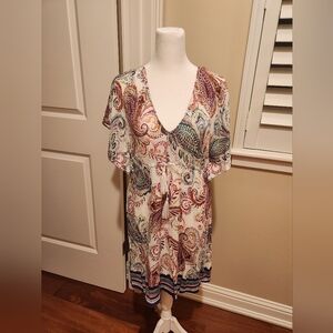 Ralph Lauren Paisley Swim Coverup w/ Drawstring waist
